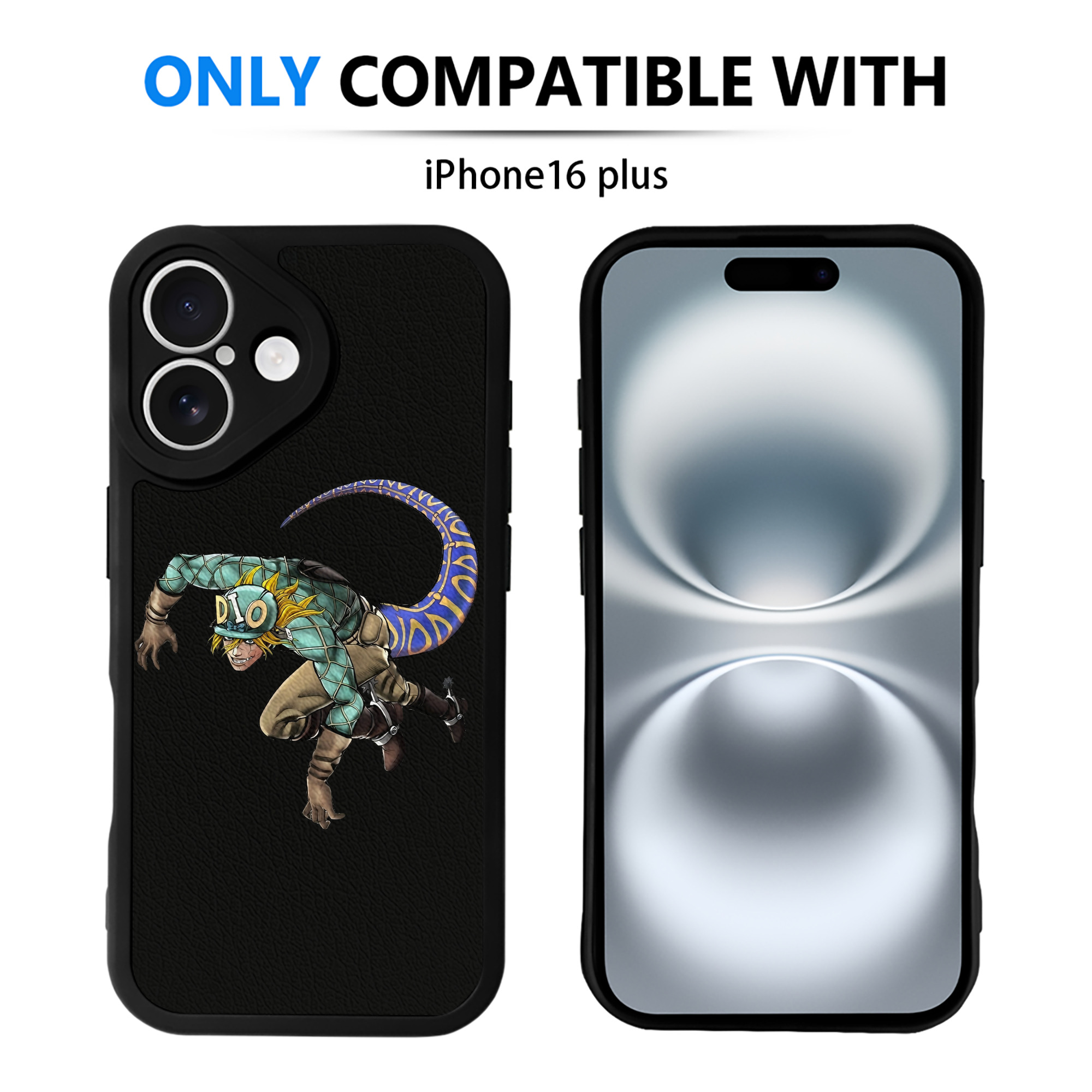 （画像用） ジョジョの奇妙な冒険 ディオ?ブランドー JoJo's Bizarre Adventure Dio Brando 【iPhone 16シリーズ対応】シリコンスマホケース（レザー調） 材質：シリコン